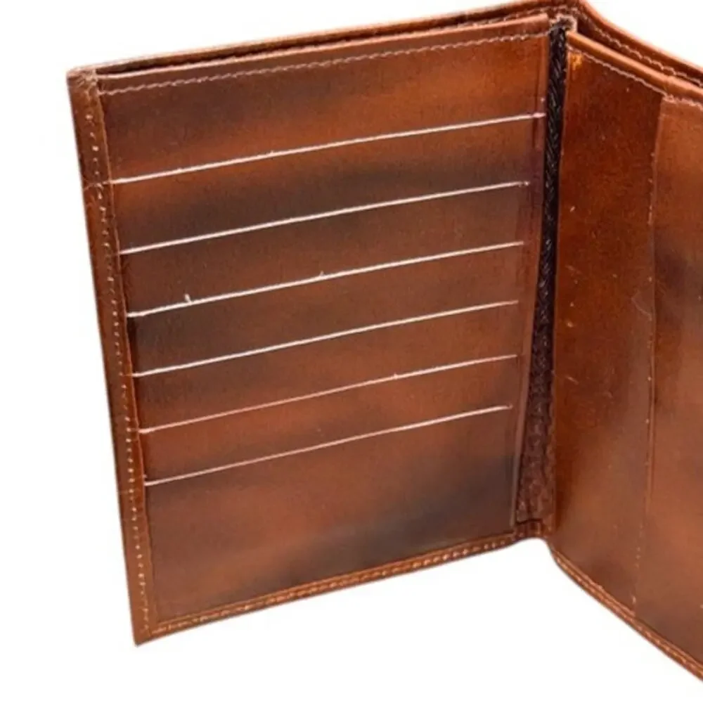 Men’s Genuine Cowhide Leather Bifold Wallet – Brown | Full Size Billfold